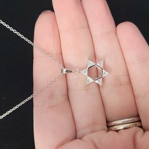 Magen David CZ Diamond Necklace with Sterling Silver